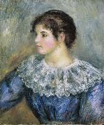 Pierre Auguste Renoir Bust Portrait of a Young Woman Sweden oil painting artist